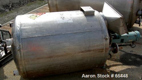 USED:Industrial Alloy Fabricators tank, 200 gallon, 316L stainless steel. 36" dia x 41" st side, dished heads, internal 14.5 psi at 300 deg F, Lightnin agitator model N330/25, 1" dia shaft with 3 bla...