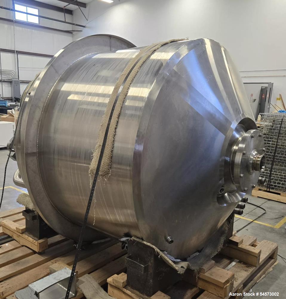 Unused JBF Stainless Steel Jacketed Kettle, approximately 360-gallon working capacity, 316L stainless steel product contact, ASME U-stamped insulated jacket rated 100 PSI at 300F with minimum design ...