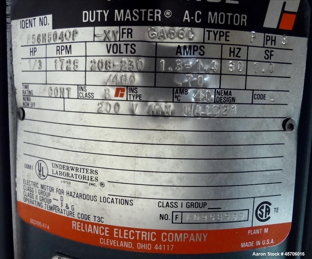 Used Lee Industries Pressure Tank, 113 Gallon, Model 119DBT, Teflon coated 316 Stainless Steel, Vertical, 35" straight side x 30" diameter, flat top with bolt on cover, dish bottom. Internal rated FV...