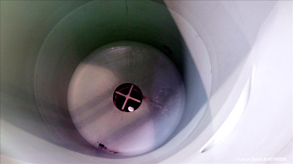 Used Lee Industries Teflon Lined Pressure Tank, 144 Gallon, Model 144DBT, 316 Stainless Steel, Vertical. 30" Diameter x 44" straight side, dished bolt top, dished bottom. Internal rated Full Vacuum/1...