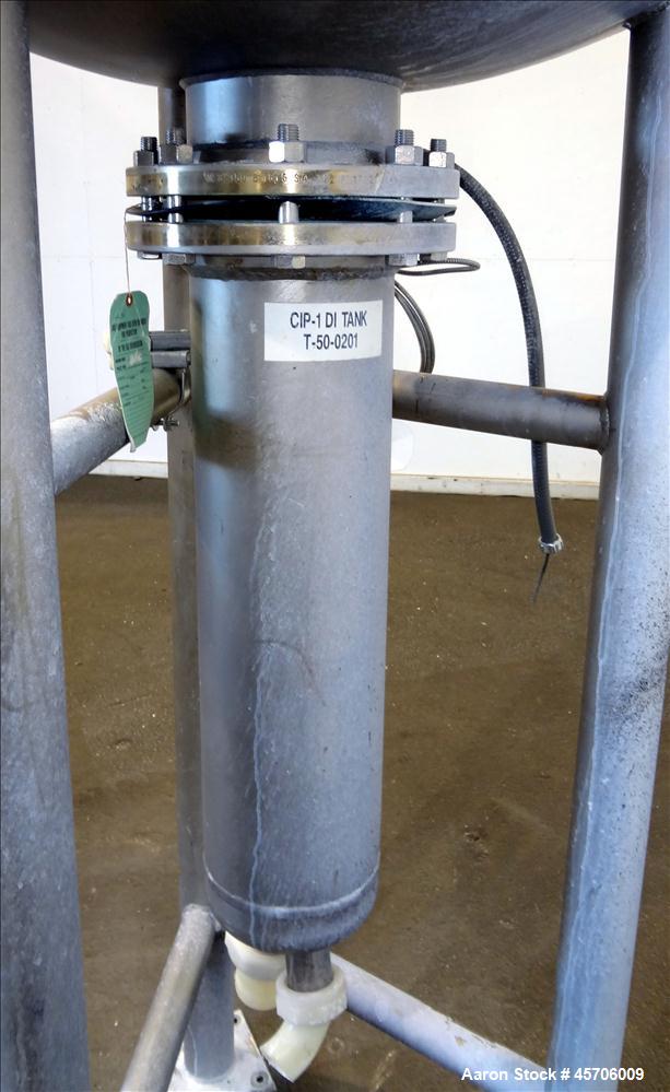 Used Lee Industries Teflon Lined Pressure Tank, 144 Gallon, Model 144DBT, 316 Stainless Steel, Vertical. 30" Diameter x 44" straight side, dished bolt top, dished bottom. Internal rated Full Vacuum/1...