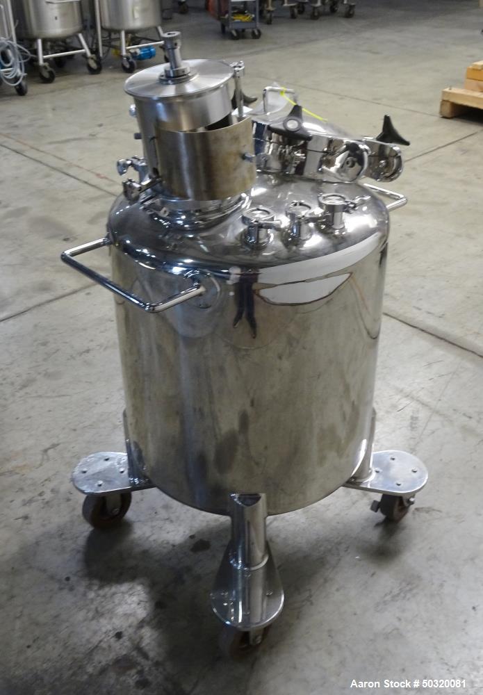 Used Vertical, Industrial Pressure Mix Tank, 200 Liter, Manufactured by Lee Industries Model 200 LDBT