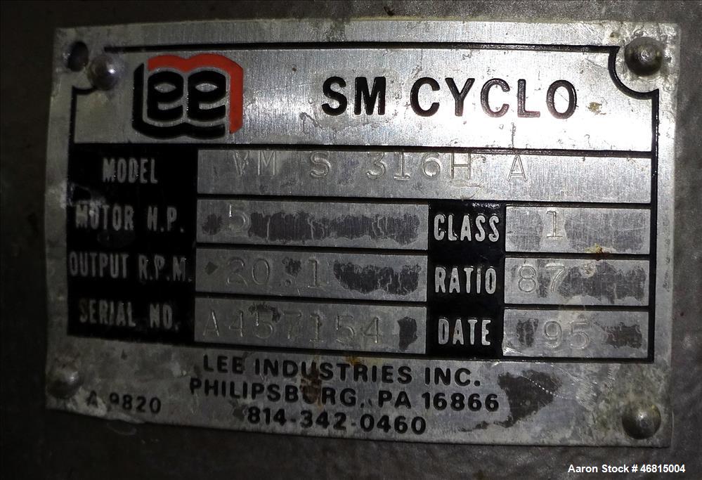Used Lee Industries Single Motion Mixing Tank, Model 250A7S, 250 Gallon