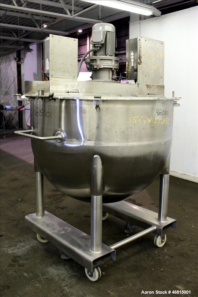 Used Lee Industries Single Motion Mixing Tank, 250 Gallon, 316 Stainless steel,
