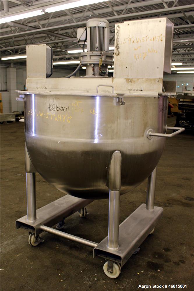 Used Lee Industries Single Motion Mixing Tank, 250 Gallon, 316 Stainless steel,