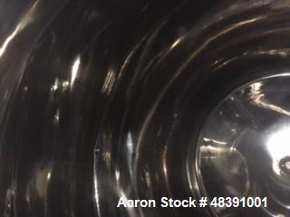 Used Lee Industries Polished Pressure Tank, Model 250DBT. 250 gallon, 316 stainless steel, vertical. 40" diameter x 42" straight side, dished top and bottom. Internal designed for vacuum service and ...