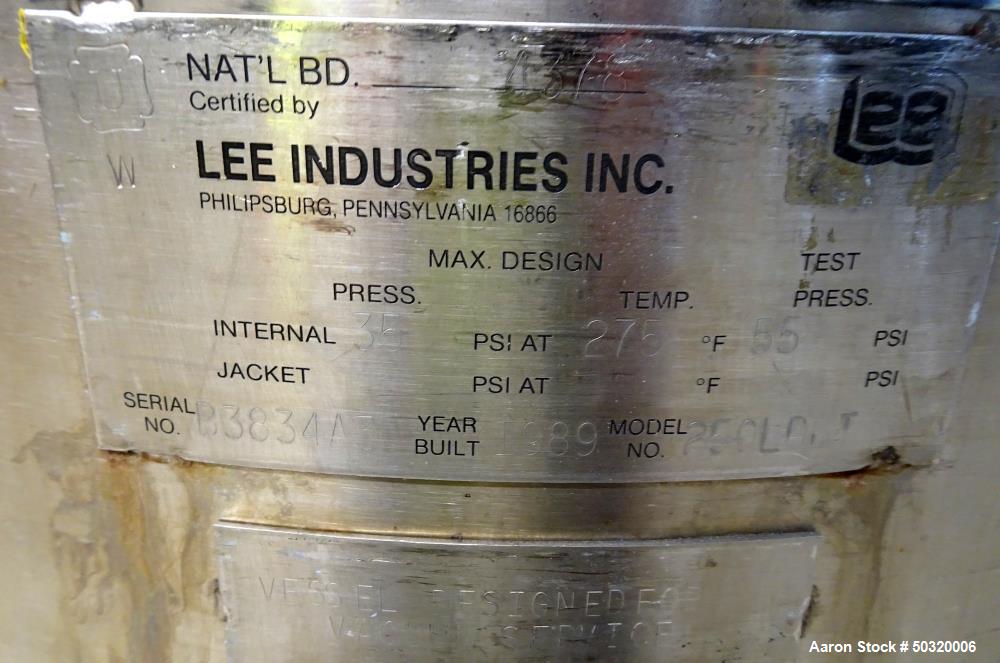 Used Lee Industries Pressure Mix Tank, 250 Liter, Model 250 LDBT