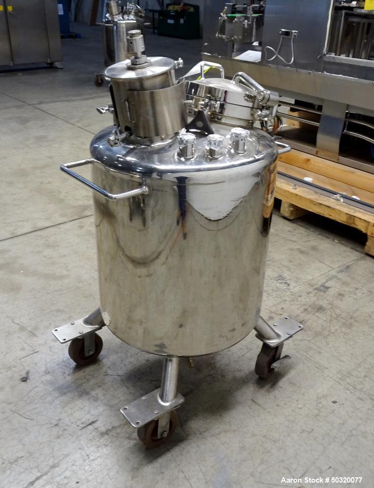 Used Lee Vertical Mix Tank, Pressurized, 316L Stainless Steel 250 Liter, Model 250 LDBT