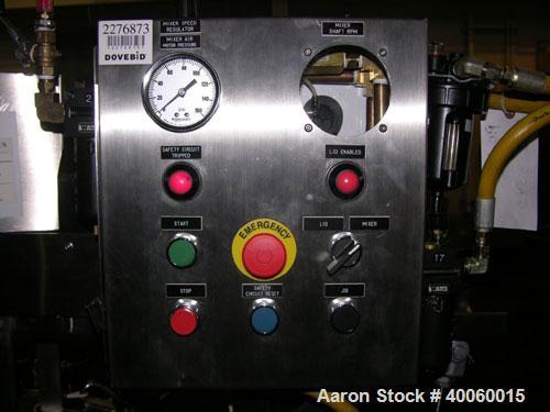 Used Lee Double Motion Vacuum Receiver, 25 Gallon, Model 25SS9MT, Stainless Steel. Rated 75 psi /full vacuum @ 300 F, double motion agitator with side wall scrape and inner opposing paddles, 1.4 hp a...