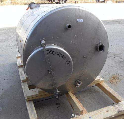 Used Lee Industries Tank, Model 300DBT, 300 Gallon, 316 Stainless Steel, Vertical. 44" diameter x 48" straight side, dished top and bottom. Internal rated to –20 deg.f.. Openings top 3/8’’, (2) 1-1/2...