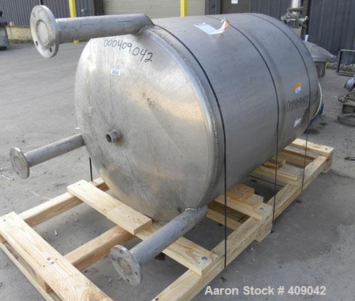 Used Lee Industries Tank, Model 300DBT, 300 Gallon, 316 Stainless Steel, Vertical. 44" diameter x 48" straight side, dished top and bottom. Internal rated to –20 deg.f.. Openings top 3/8’’, (2) 1-1/2...