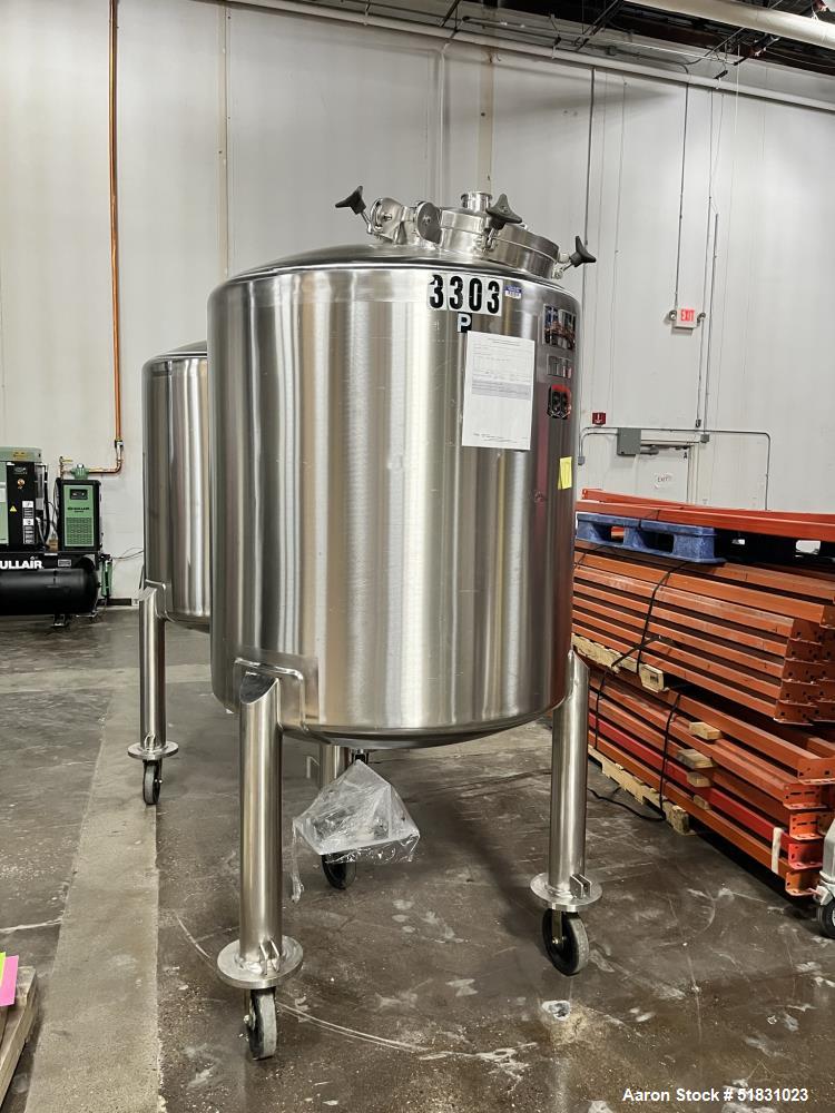 Used- Lee Industries Stainless Steel Tank, Approximately 300 Gallons, Model 300DBT, 316L Stainless Steel, Vertical. Approxim...