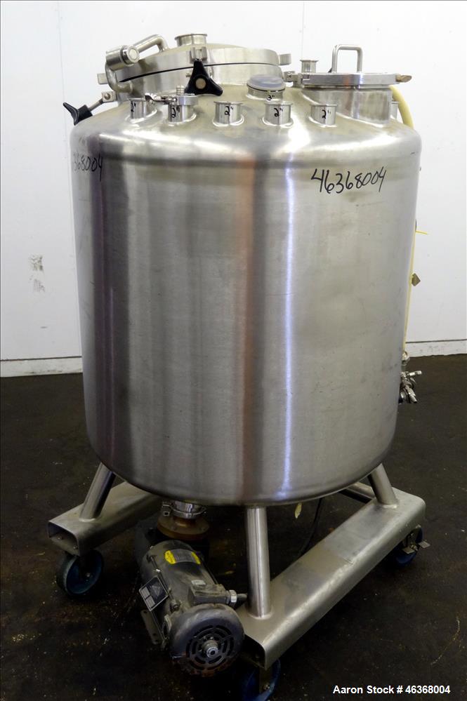 Used- Lee Industries Pressure Tank, 132 Gallons (500 Liters), Model 500LDBT, 316L Stainless Steel, Vertical. 36" Diameter x ...