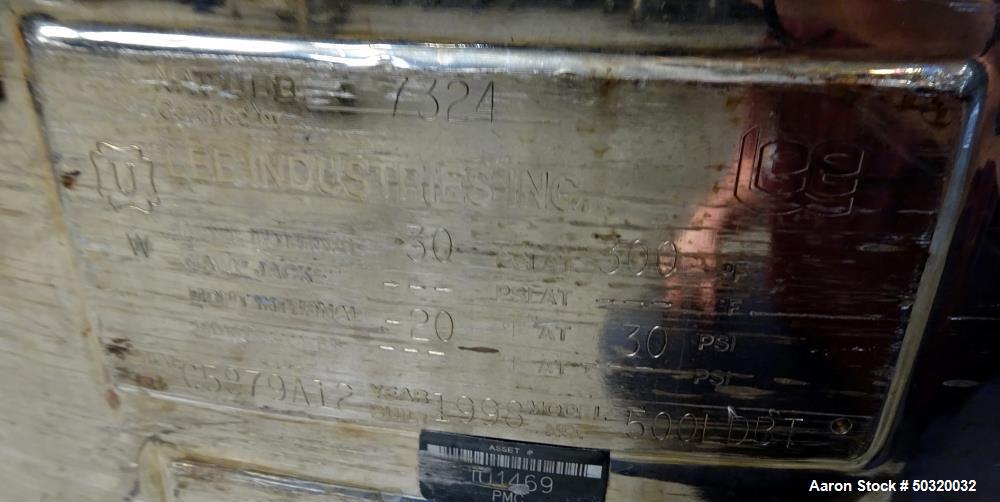 Used Lee Industries Pressure Mix Tank, 500 Liter, Model 500 LDBT