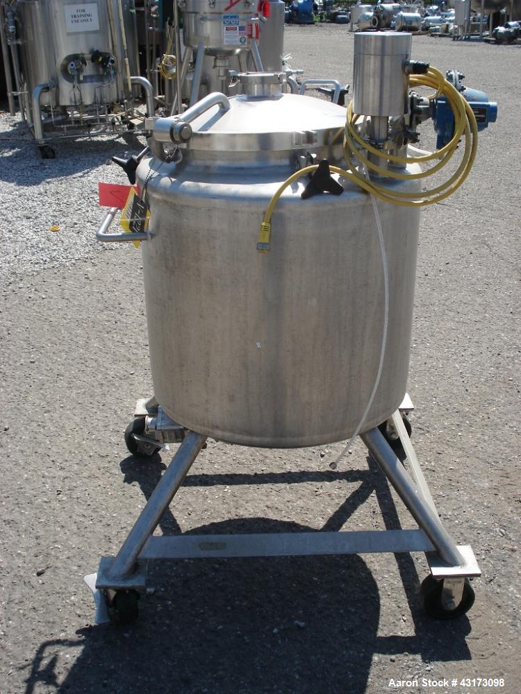 Used 200 Liter Lee tank, 26" diameter x 20" straight side, dish top and bottom, 1.5" bottom opening, 18" top opening, serial # B3429-A, Built 1988