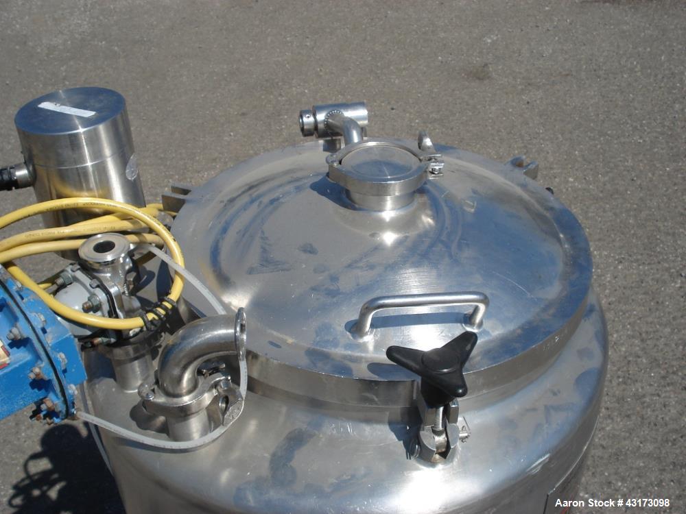 Used 200 Liter Lee tank, 26" diameter x 20" straight side, dish top and bottom, 1.5" bottom opening, 18" top opening, serial # B3429-A, Built 1988
