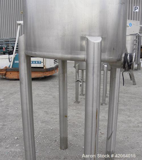 Used Letsch/ Precision Stainless Tank, 132 gallon, 316L stainless steel, vertical. 30" diameter x 44" straight side, dish top and slope bottom. Internal rated 1 psi 180 deg F. (2) Spray balls. Openin...