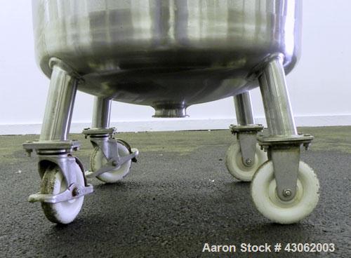 Used Letsch Pressure Tank, 50 Gallons, 316L Stainless Steel, Vertical. 24’’ Diameter x 24’’ straight side, dished top and bottom. Internal rated 20 psi at 300 degrees F. Re-rated by Precision Stainle...