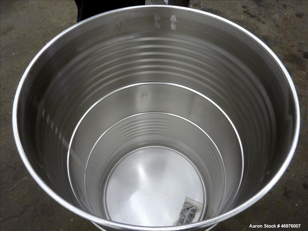 Used- MO Drum, 200 Liters (52.8 Gallons), 304 Stainless Steel, Vertical.