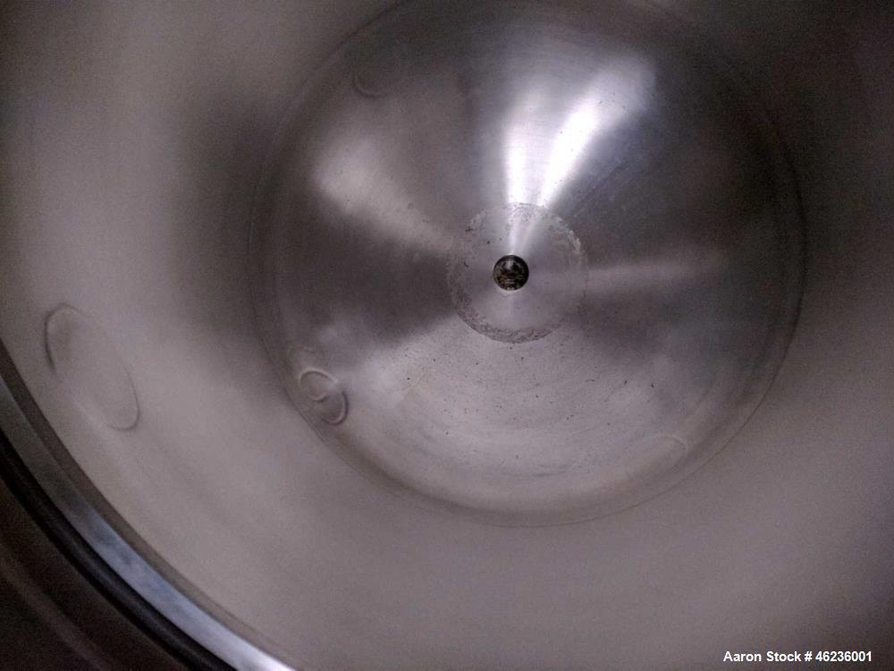 Used Meyer Tool & Mfg Pressure Tank Filter, 200 Liter (52.83 Gallon) Capacity, 316L Stainless Steel, Vertical. 23.625" Diameter x 22" straight side. Dished bolt on top head and dished bottom head. De...