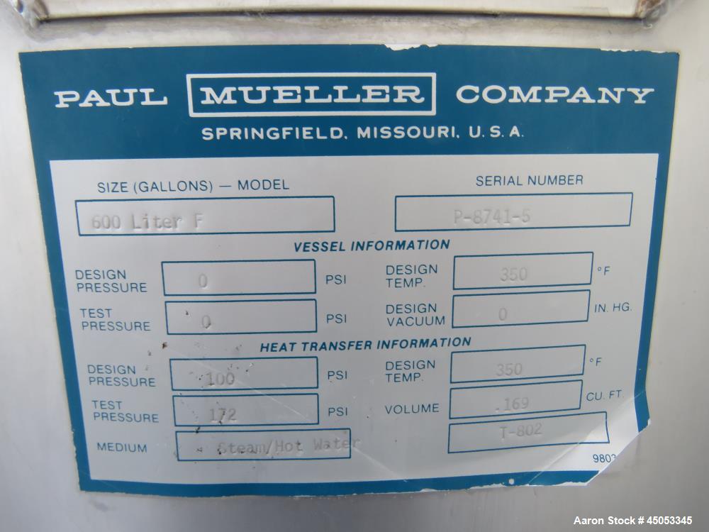 Mueller Model F 600 Liter Mix Kettle