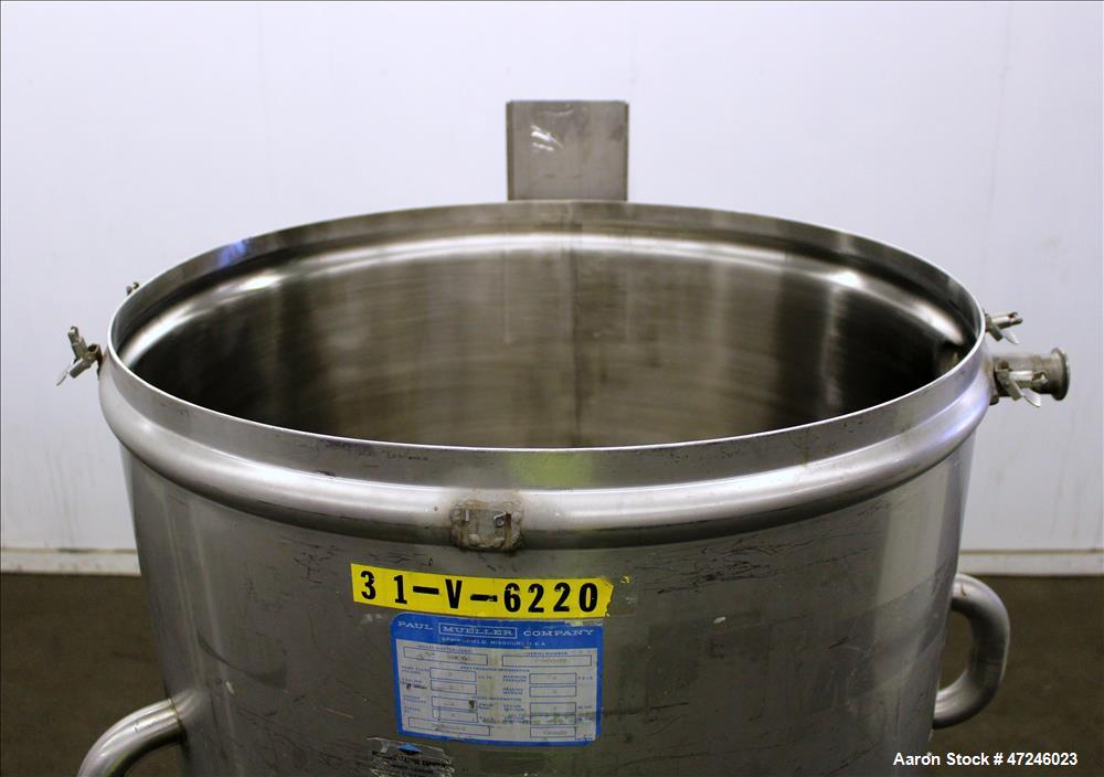 Used Mueller Tank, Model "F", 100 Gallon, 316 Stainless Steel, Vertical.