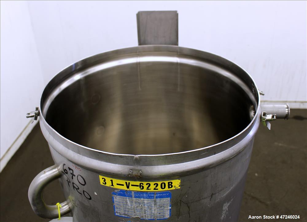 Used Mueller Tank, Model "F", 50 Gallon, 316 Stainless Steel, Vertical.