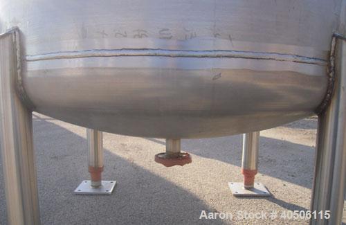 Unused- Mueller Pressure Tank, 350 Gallon, Model "F", 304L Stainless steel, Vertical. 48" diameter 40" straight side, dished top and bottom. Internal rated 30 psi at 200 deg.f., and -20 deg.f. at 30 ...