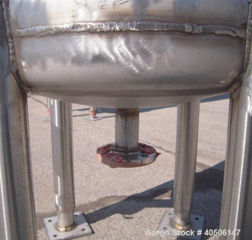 Unused- Mueller Pressure Tank, 150 Gallon, Model "F", 304L Stainless steel, Vertical. 23 1/2" diameter x 80" straight side, dished top and bottom. Internal rated 20 psi at 150 deg.f., and -20 deg.f. ...