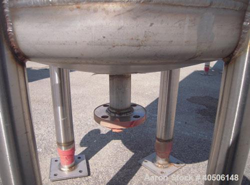 Unused- Mueller Pressure Tank, 150 Gallon, Model "F", 304L Stainless steel, Vertical. 23 1/2" diameter x 80" straight side, dished top and bottom. Internal rated 20 psi at 150 deg.f., and -20 deg.f. ...