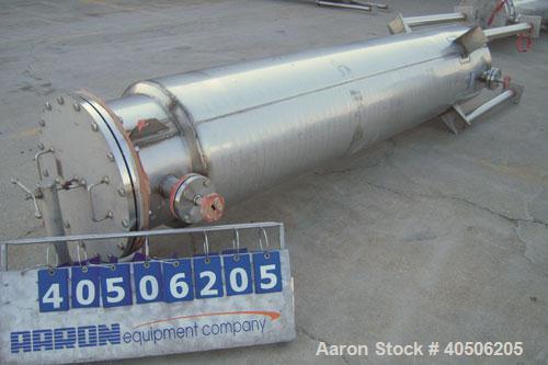 Unused- Mueller Pressure Tank, 263 Gallon, Model "F", 304L Stainless Steel, Vertical. 24" diameter x 138" straight side, dished bolt on top with davit arm, dished bottom. Internal rated 75 psi at 302...
