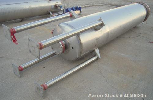 Unused- Mueller Pressure Tank, 263 Gallon, Model "F", 304L Stainless Steel, Vertical. 24" diameter x 138" straight side, dished bolt on top with davit arm, dished bottom. Internal rated 75 psi at 302...
