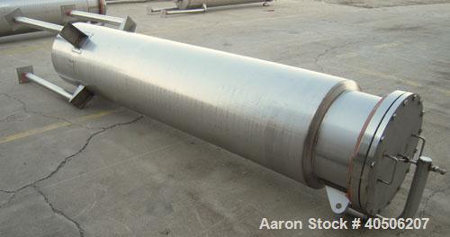 Unused- Mueller Pressure Tank, 263 Gallon, model "F", 304L stainless steel, vertical. 24" diameter x 138" straight side, dished bolt on top with davit arm, dished bottom. Internal rated 75 psi at 302...