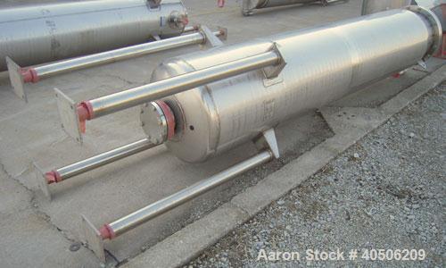 Unused- Mueller Pressure Tank, 263 Gallon, model "F", 304L stainless steel,  vertical. 24" diameter x 138" straight side, dished bolt on top with davit arm, dished bottom. Internal rated 75 psi at 30...