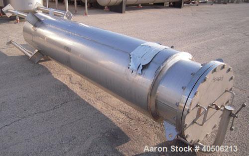 Unused- Mueller Pressure Tank, 263 Gallon, model "F", 304L stainless steel, vertical. 24" diameter x 138" straight side, dished bolt on top with davit arm, dished bottom. Internal rated 75 psi at 302...
