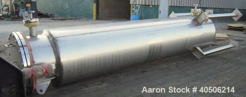 Unused- Mueller Pressure Tank, 263 Gallon, model "F", 304L stainless steel, vertical. 24" diameter x 138" straight side, dished bolt on top with davit arm, dished bottom. Internal rated 75 psi at 302...