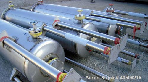Unused- Mueller Pressure Tank, 263 Gallon, model "F", 304L stainless steel, vertical. 24" diameter x 138" straight side, dished bolt on top with davit arm, dished bottom. Internal rated 75 psi at 302...