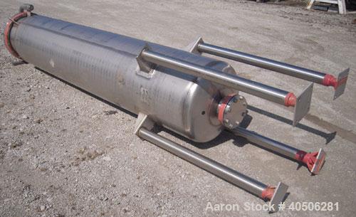 Unused- Mueller Pressure Tank, 263 Gallon, Model "F", 304L Stainless Steel, Vertical. 24" diameter x 138" straight side, dished bolt on top with davit arm, dished bottom. Internal rated 75 psi at 302...