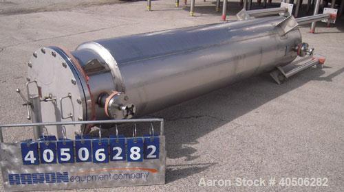 Unused- Mueller Pressure Tank, 263 Gallon, Model "F", 304L Stainless Steel, Vertical. 24" diameter x 138" straight side, dished bolt on top with davit arm, dished bottom. Internal rated 75 psi at 302...