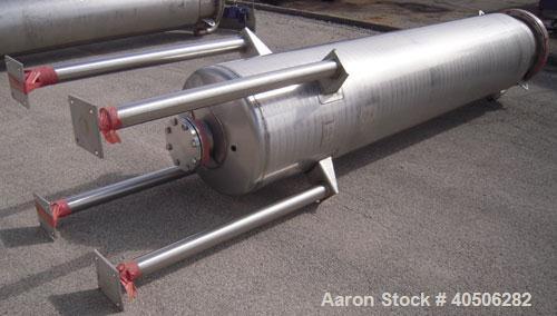 Unused- Mueller Pressure Tank, 263 Gallon, Model "F", 304L Stainless Steel, Vertical. 24" diameter x 138" straight side, dished bolt on top with davit arm, dished bottom. Internal rated 75 psi at 302...