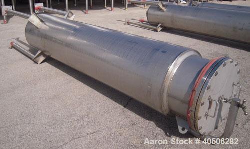 Unused- Mueller Pressure Tank, 263 Gallon, Model "F", 304L Stainless Steel, Vertical. 24" diameter x 138" straight side, dished bolt on top with davit arm, dished bottom. Internal rated 75 psi at 302...