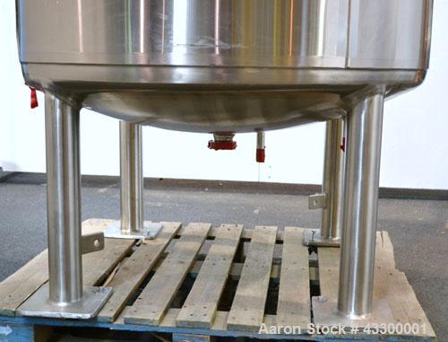 Unused- Mueller WFI Storage Tank, 250 Gallon (946 Liter), Model F, 316L Stainless Steel, Vertical. 42” Diameter x 37” straight side, dished top and bottom. Internal polished, rated 40 psi at 300 degr...