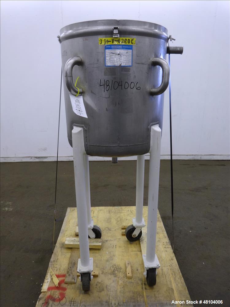 Used Mueller Tank, Model F, 50 Gallon, 316 Stainless Steel, Vertical.