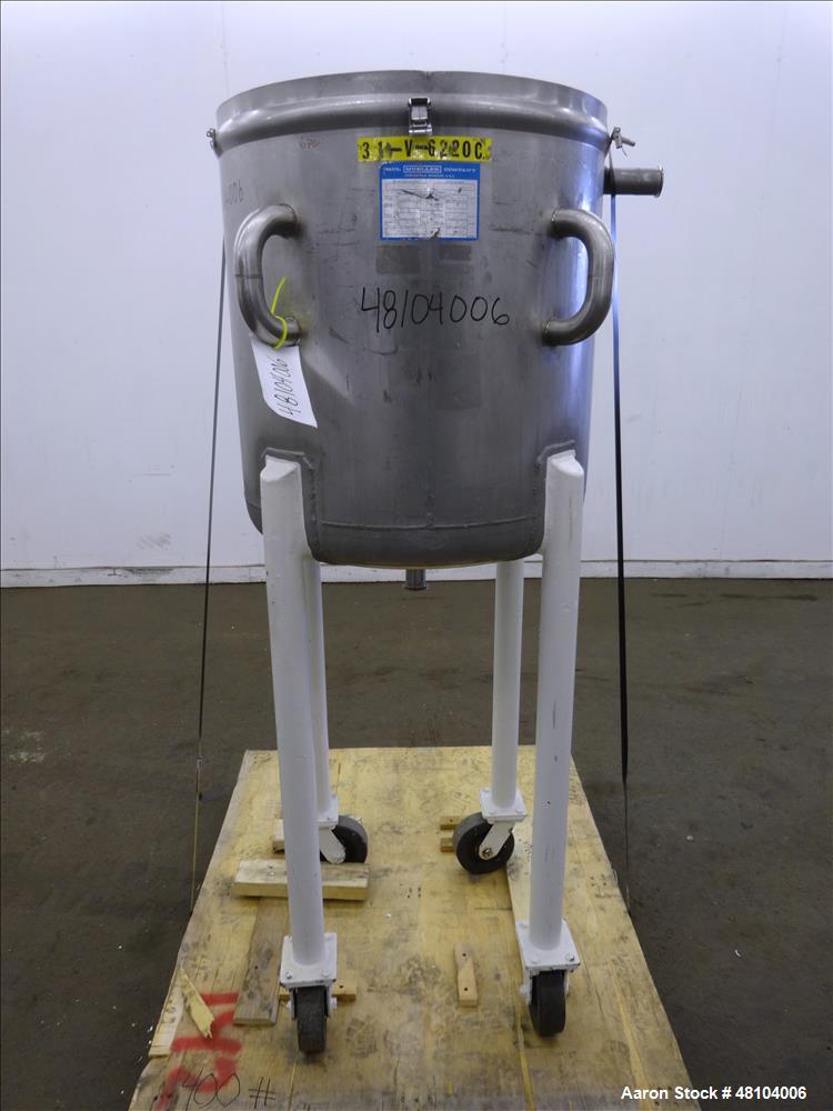 Used- Mueller Tank, Model F, 50 Gallon, 316 Stainless Steel, Vertical.