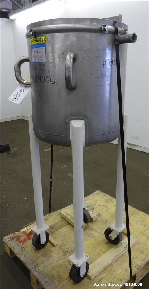 Used Mueller Tank, Model F, 50 Gallon, 316 Stainless Steel, Vertical.
