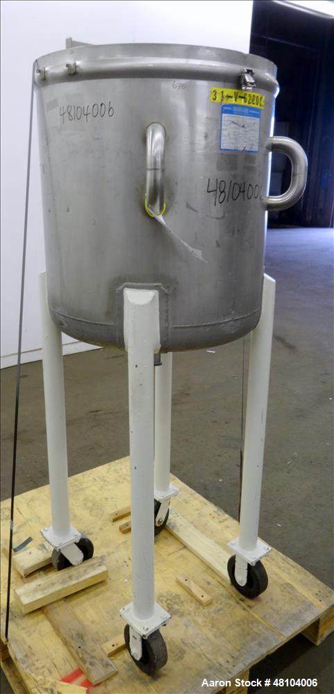 Used Mueller Tank, Model F, 50 Gallon, 316 Stainless Steel, Vertical.