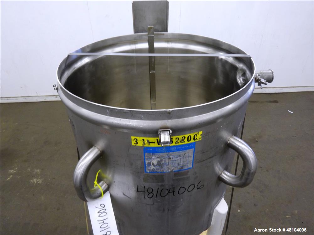 Used Mueller Tank, Model F, 50 Gallon, 316 Stainless Steel, Vertical.
