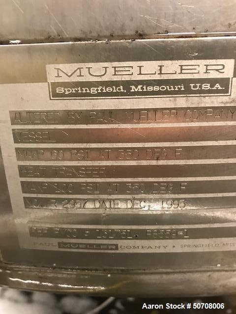 Mueller 1600L (422 Gallons) Jacketed Reactor Model F