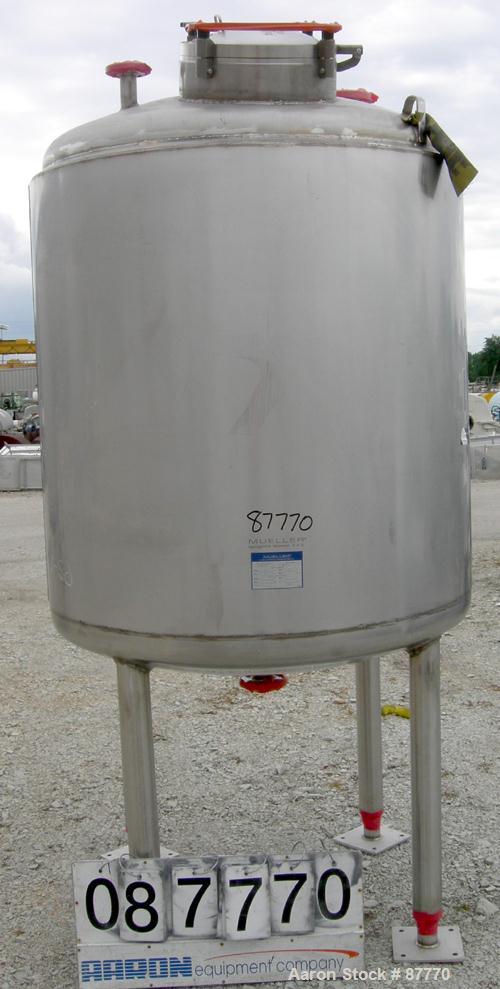 Unused-NEW: Mueller pressure tank, 470 gallon, 304/304L stainless steel, vertical. 48" diameter x 50" straight side. Dished ...