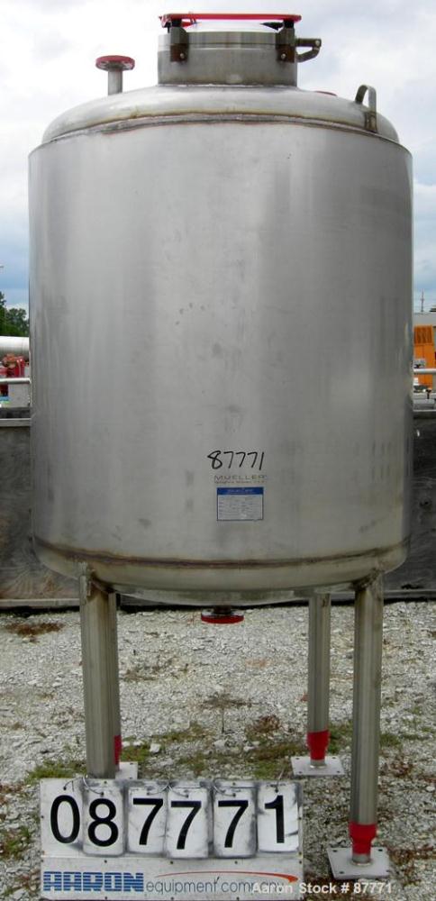 Unused-NEW: Mueller pressure tank, 470 gallon, 304/304L stainless steel, vertical. 48" diameter x 50" straight side. Dished ...